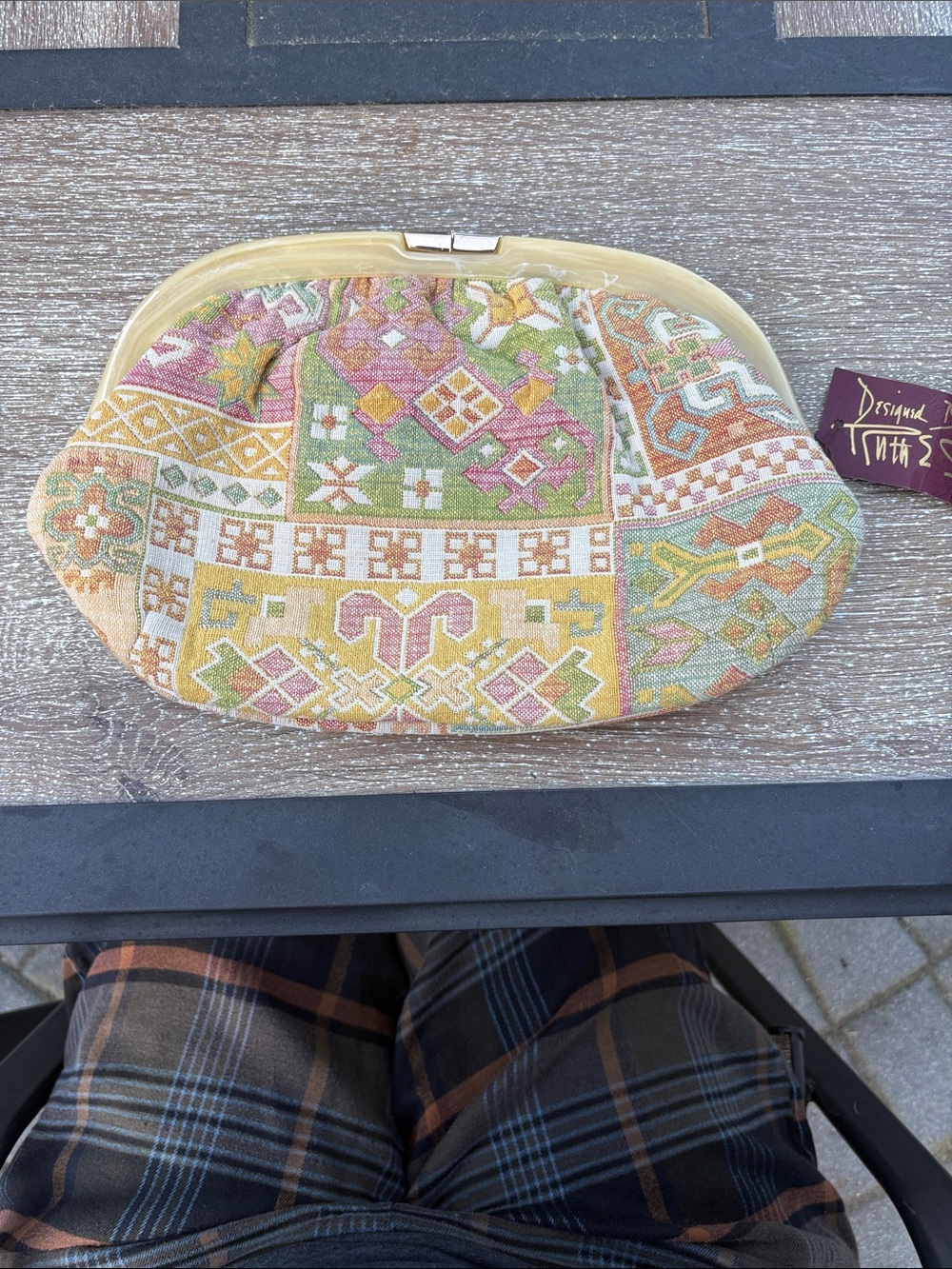 Pastel Patchwork Tapestry Cosmetic Clutch - Multi Pastel